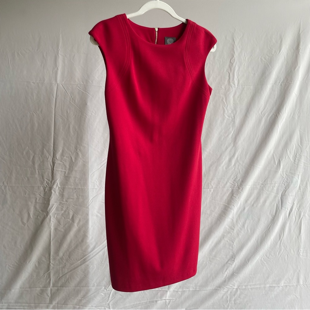 Vince Camuto Vibrant Red Midi Dress - Size 6 - Never Worn Sample Sale